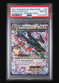 Pokemon M Rayquaza EX Celebrations Classic Coll. Roaring Skies Holo #76 PSA 10 - Image 1