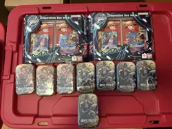8x One Piece Tin Pack Set Vol 2 TS-02 OP-13 & 2x Illustration box Vol 6 Sealed - Image 1