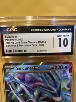 Pokemon 2023 Suicune ex 010/034 TCG Classic Collection CLB CGC 10 GEM MINT - Image 2
