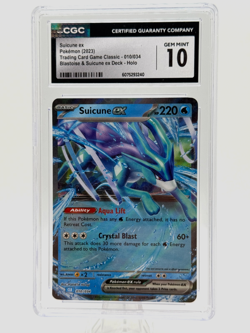 Pokemon 2023 Suicune ex 010/034 TCG Classic CLB Holo CGC 10 GEM MINT - Image 1