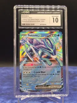 Pokemon 2023 Suicune ex 010/034 TCG Classic CLB Holo CGC 10 GEM MINT - Image 1