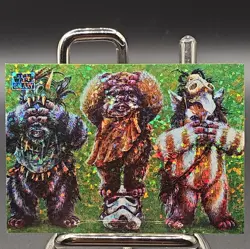 2024 Topps Chrome Star Wars Galaxy Ewok No Evil #97 Mini Diamond Refractor Card - Image 1