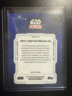 2024 Topps Chrome Star Wars Galaxy Card Aqua Sonar #2 Darth Vader Leia /199 - Image 2