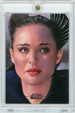 2024 Topps Chrome Star Wars Galaxy PADME AMIDALA Black Foil Sketch Card 1/1 - Image 1