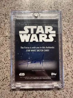 2024 Topps Chrome Star Wars Galaxy - Cantina - Krishna Sharma Sketch Card 1/1 - Image 2
