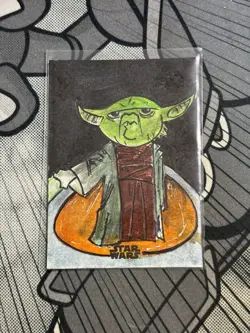 2024 Topps Chrome Star Wars Galaxy Yoda Sketch Card 1/1 - Image 1