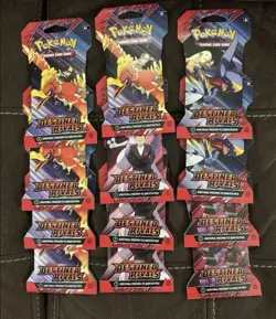 Pokemon TCG DESTINED RIVALS Sleeved Booster Packs New Sealed Lot of 12 Pks - Image 1