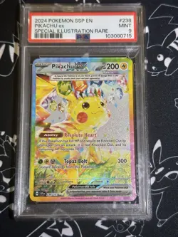 PIKACHU EX 238/191 POKEMON 2024 SURGING SPARKS SPECIAL ILLUSTRATION RARE PSA 9 - Image 1