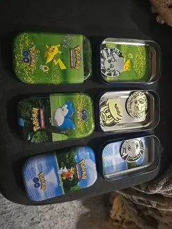3 POKEMON GO MINI TIN NO CARDS COMES WITH COINS AND A COUPLE OF STICKERS - Image 3
