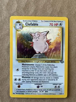 Pokemon TCG Clefable Jungle Holo Rare Card 01/64 Unlimited 1999 - Image 1