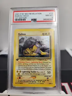 2001 Pokemon Raikou Holo Neo Revelation 13/64 1st Edition PSA 8 - Image 1