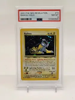 PSA 8 2001 Pokemon Raikou 13/64 Neo Revelation Holo NM/Mint - Image 1