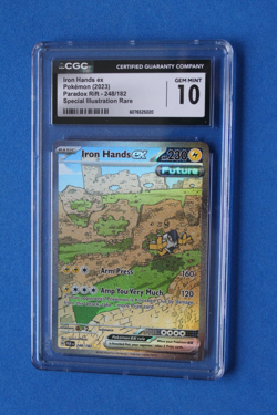 2023 POKEMON PARADOX RIFT SPECIAL ILLUSTRATION RARE IRON HANDS EX CGC 10 - Image 1