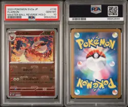 Pokemon Flareon 151 sv2a Japanese Master Ball Reverse Holo #136 PSA 10 Gem Mint - Image 1