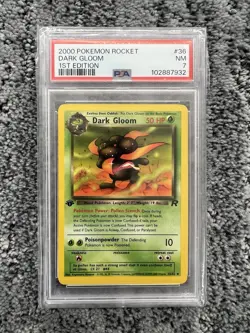 Pokemon TCG Dark Gloom 36/82 1st Edition Team Rocket PSA 7 - Image 1