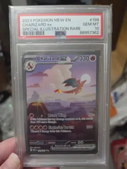2023 POKEMON MEW EN-151 SPECIAL ILLUSTRATION RARE #199 CHARIZARD EX PSA 10 - Image 1