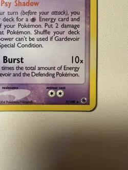 2003 Pokemon EX Ruby & Sapphire #7/109 Gardevoir Holo Rare With Swirl - Image 2