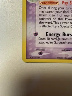2003 Pokemon EX Ruby & Sapphire #7/109 Gardevoir Holo Rare With Swirl - Image 3