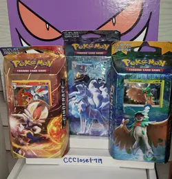 Pokemon Theme Decks X3 Sun & Moon Decidueye Ninetales Sword & Shield Cinderace - Image 1