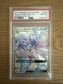 Alolan Ninetales GX SV53/SV94 Hidden Fates Shiny Vault Holo PSA 10 - Image 1