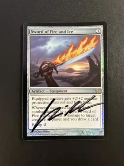 FOIL Sword of Fire and Ice | MtG Magic Modern Masters |English |Near Mint Signed - Image 1