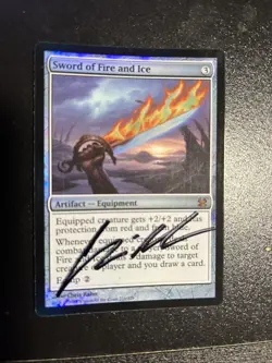 FOIL Sword of Fire and Ice | MtG Magic Modern Masters |English |Near Mint Signed - Image 5