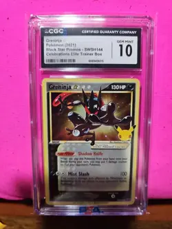 Greninja ☆ Gold Star SWSH144 Holo Celebrations ETB Black Star Promo CGC 10 - Image 1