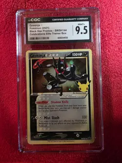 Pokemon Greninja Gold Star Celebrations ETB Black Star Promo SWSH144 CGC 9.5 - Image 1
