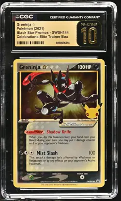 CGC 10 PRISTINE Greninja Gold Star SWSH144 Celebrations Black Star Promo Pokemon - Image 1