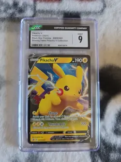 Pokemon 2021 Black Star Promos Pikachu V Shining Fates Collection CGC 9 SWSH061 - Image 1