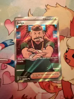 Pokemon TCG Judge 228/091 Paldean Fates Full Art Trainer Near Mint Condition - Image 1