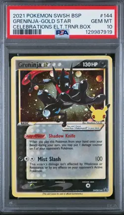 Gold Star Greninja PSA 10 Pokemon Celebrations ETB SWSH BSP 2021 #144 GEM MINT - Image 1