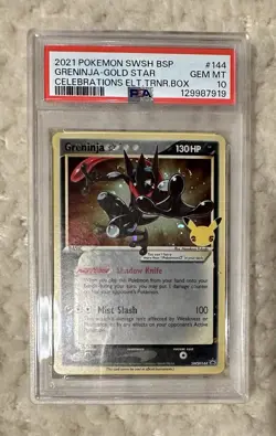 Gold Star Greninja PSA 10 Pokemon Celebrations ETB SWSH BSP 2021 #144 GEM MINT - Image 3