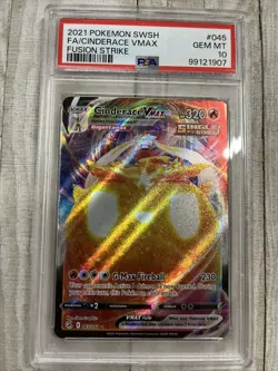 PSA 10 2021 Pokemon SWSH FA/ Cinderace Vmax Fusion Strike #045 - Image 1