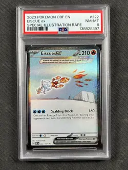 2023 POKEMON OBF EN-OBSIDIAN FLAMES SPECIAL ILLUSTRATION RARE EISCUE EX PSA 8 - Image 1