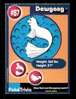 Pokemon 1999 Burger King Promo #87 Dewgong - Image 1