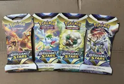 Pokemon Brilliant Stars Sleeved Booster Packs - Lot of 4 - Complete Art Set - Image 1