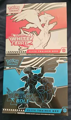 Pokemon TCG White Flare and Black Bolt - Lot of 2 Elite Trainer Boxes - Image 1