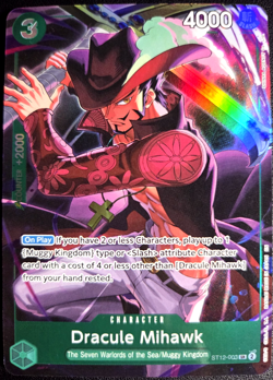 Dracule Mihawk ST12-003 SR ONE PIECE Tcg NM Green OP-PR Illustration Box Vol.4 - Image 1