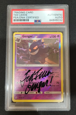 PSA Signed Ted Lewis Pokemon TCG Gengar 70/214 Reverse Holo Unbroken Bonds - Image 1