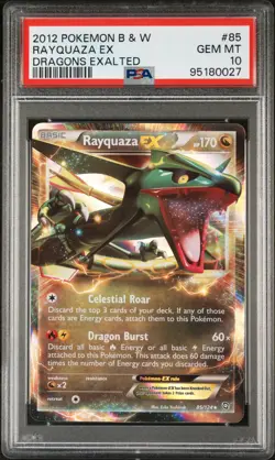 2012 POKEMON B&W DRAGONS EXALTED #85 RAYQUAZA EX PSA 10 - Image 1