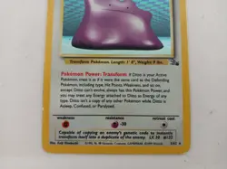 Pokemon Ditto Holo Rare Fossil Trading Card 3/62 Vintage TCG Unlimited #Live - Image 3