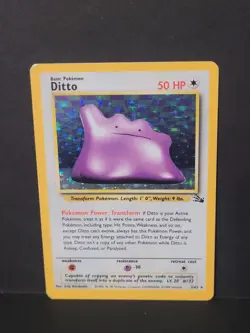 Pokemon TCG Ditto Fossil, Holo Unlimited Rare Card 3/62 1999 Wotc Vintage - Image 1