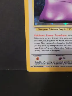 Pokemon TCG Ditto Fossil, Holo Unlimited Rare Card 3/62 1999 Wotc Vintage - Image 4