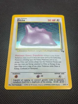 1999 Pokemon TCG Card Ditto #3/62 WOTC Vintage Unlimited Holo Rare Fossil - Image 2