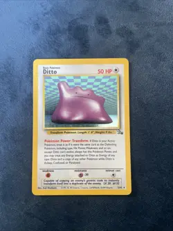 Pokemon TCG Ditto Fossil, Holo Rare, Unlimited, Vintage Card 3/62 - Image 1