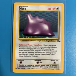 1999 Pokemon TCG Ditto Fossil Holo Rare Card 3/62 Unlimited Vintage WOTC - Image 1