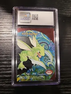 Pokemon 2000 Topps TV Animation Clear Card Scyther #123 CGC 10 Pop. 15 - Image 2