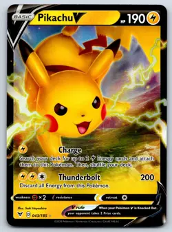 Pikachu V - Vivid Voltage 043/185 Ultra Rare Pokemon 151 Card NM - Image 1
