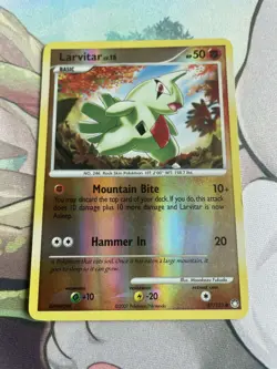 Larvitar 87/123 Mysterious Treasures Reverse Holo Coommon Pokemon Card LP - Image 1